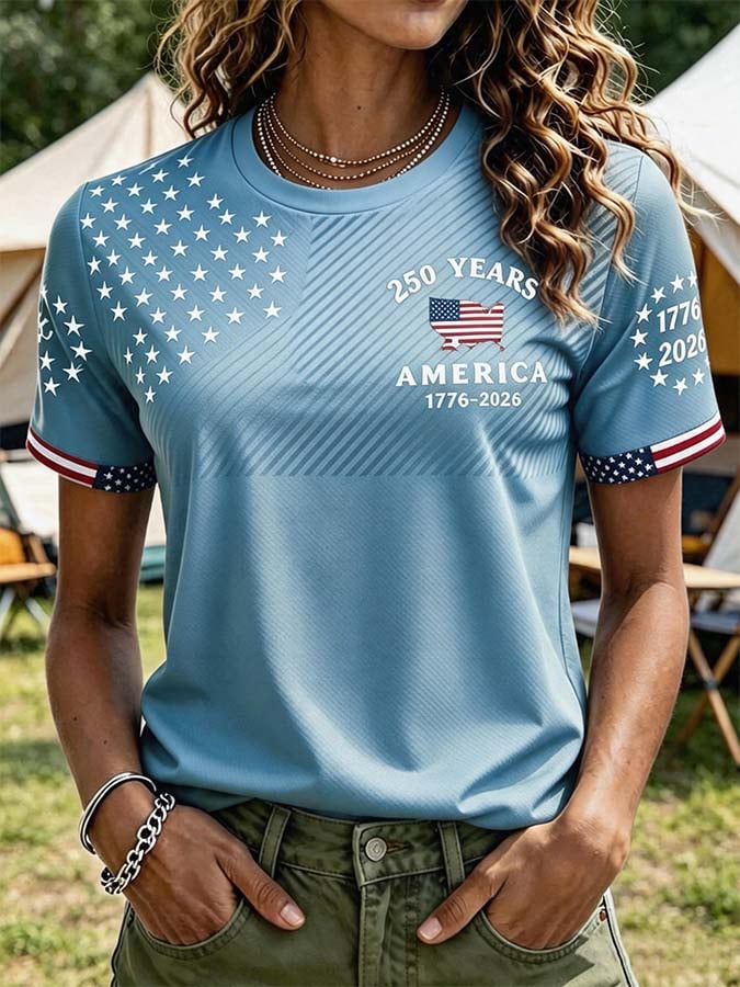 Women'S Casual Independence Day Printed Top