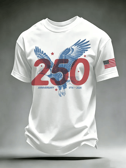 Men's USA 1776-2026 Freedom Printed Casual T-shirt