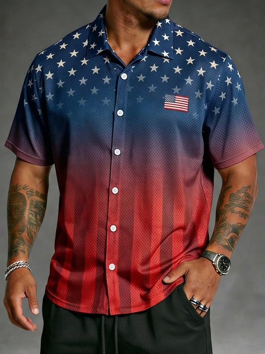 Men's U.S. 250th Anniversary Waffle-Knit Short-Sleeve Shirt