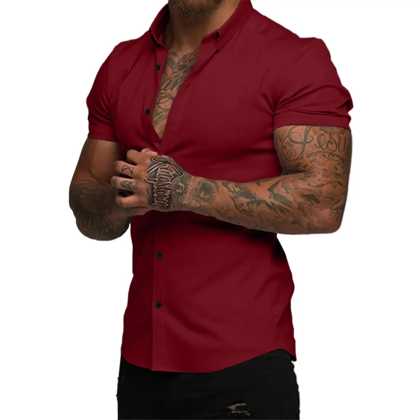 Men's Wrinkle-Free Muscle Fit Dress Shirts