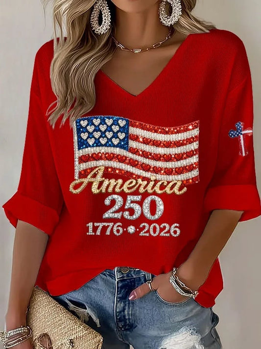 Women's USA 250th Anniversary Printed T-shirt