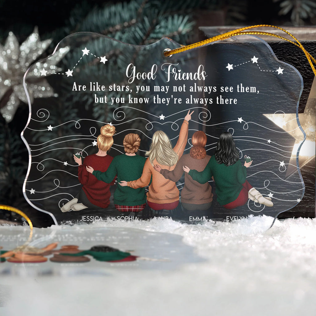 Friends Like Star - Thank You Gifts For Friends, Sisters - Personalized Acrylic Ornament - Gift For Friend
