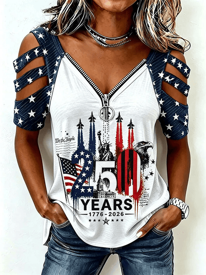 Women's Casual Printed Off-Shoulder Top