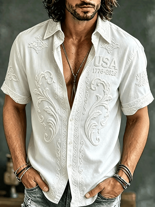 Men's U.S. 250th Anniversary Waffle-Knit Short-Sleeve Shirt