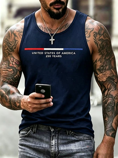Men's United States 250TH Anniversary Print Casual Tank Top