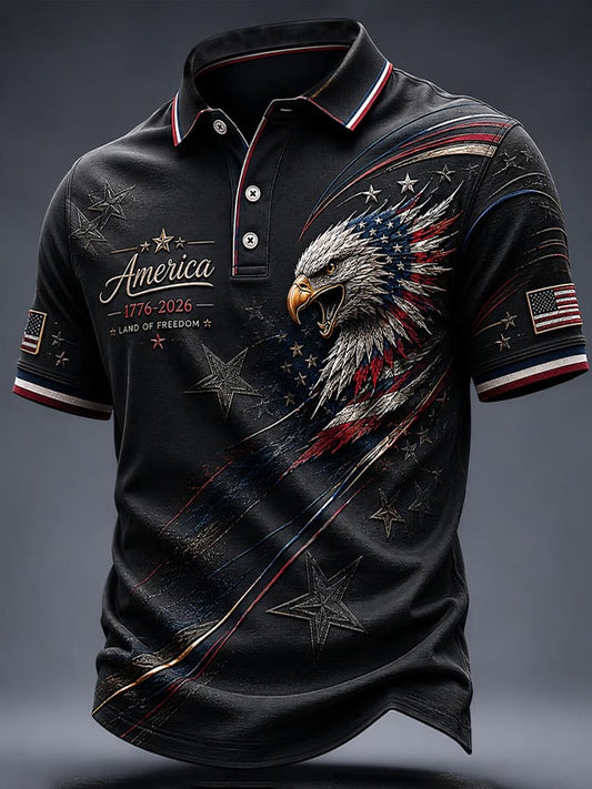Men's Casual U.S. 250th Anniversary Print Polo Shirt