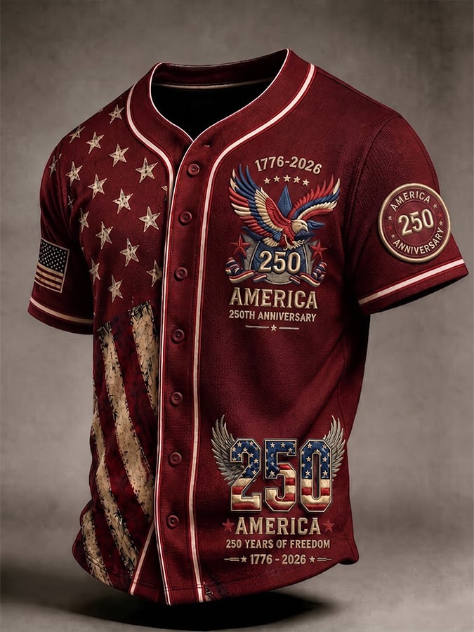 Men's Vintage-Style USA 250th Anniversary Graphic Top