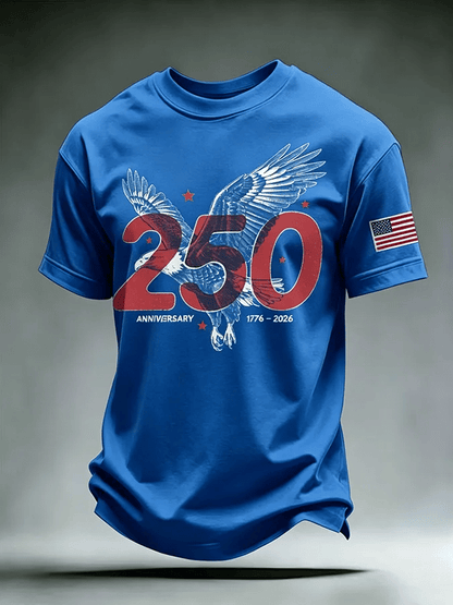 Men's USA 1776-2026 Freedom Printed Casual T-shirt