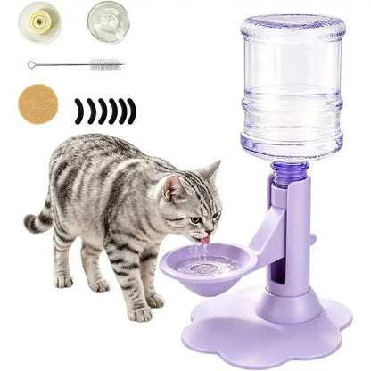 Gravity-Fed Pet Water Dispenser – Adjustable No-Electric Cat & Small Dog Water Bowl