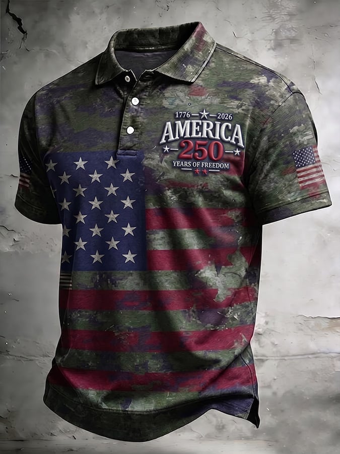 Men's U.S. 250th Anniversary Commemorative Printed Polo Shirt