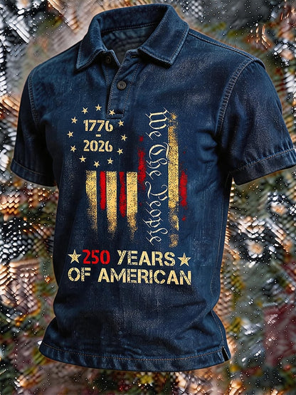 We The People USA 250th Denim Polo