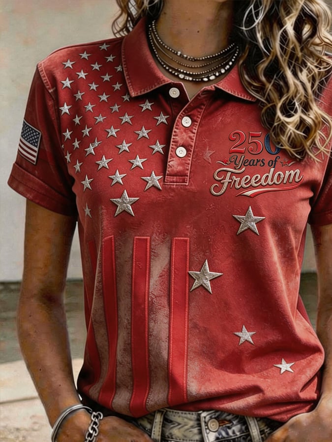 Women'S Independence Day Print Short-Sleeve Top