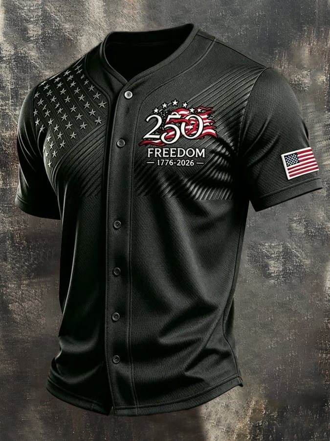 Men's Vintage Independence Day Patriotic Short-Sleeve T-Shirt