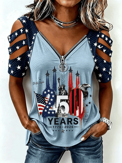 Women's Casual Printed Off-Shoulder Top