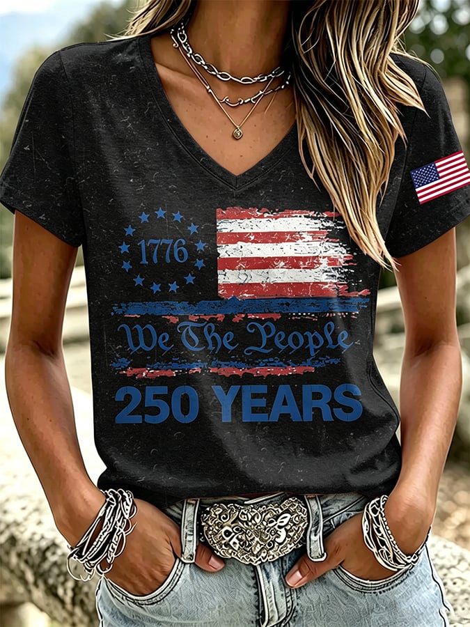 Women's Retro American 250 Print T-Shirt