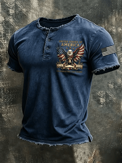 Men's USA 1776-2026 Independence Day Printed Casual T-shirt