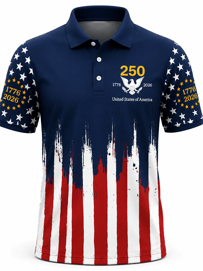 Patriotic Eagle 1776-2026 - USA 250th Anniversary Polo Shirt