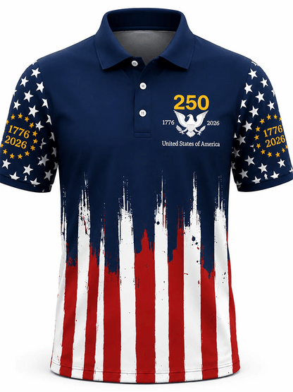 Patriotic Eagle 1776-2026 - USA 250th Anniversary Polo Shirt