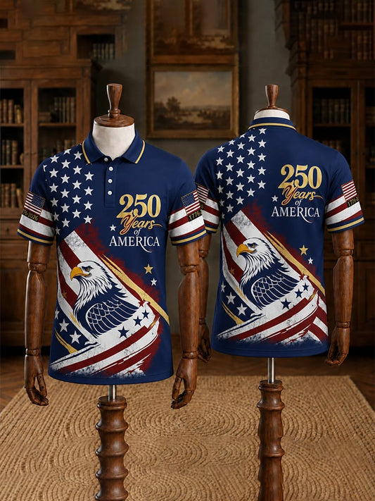 Patriotic Eagle 1776-2026 - USA 250th Anniversary Polo Shirt