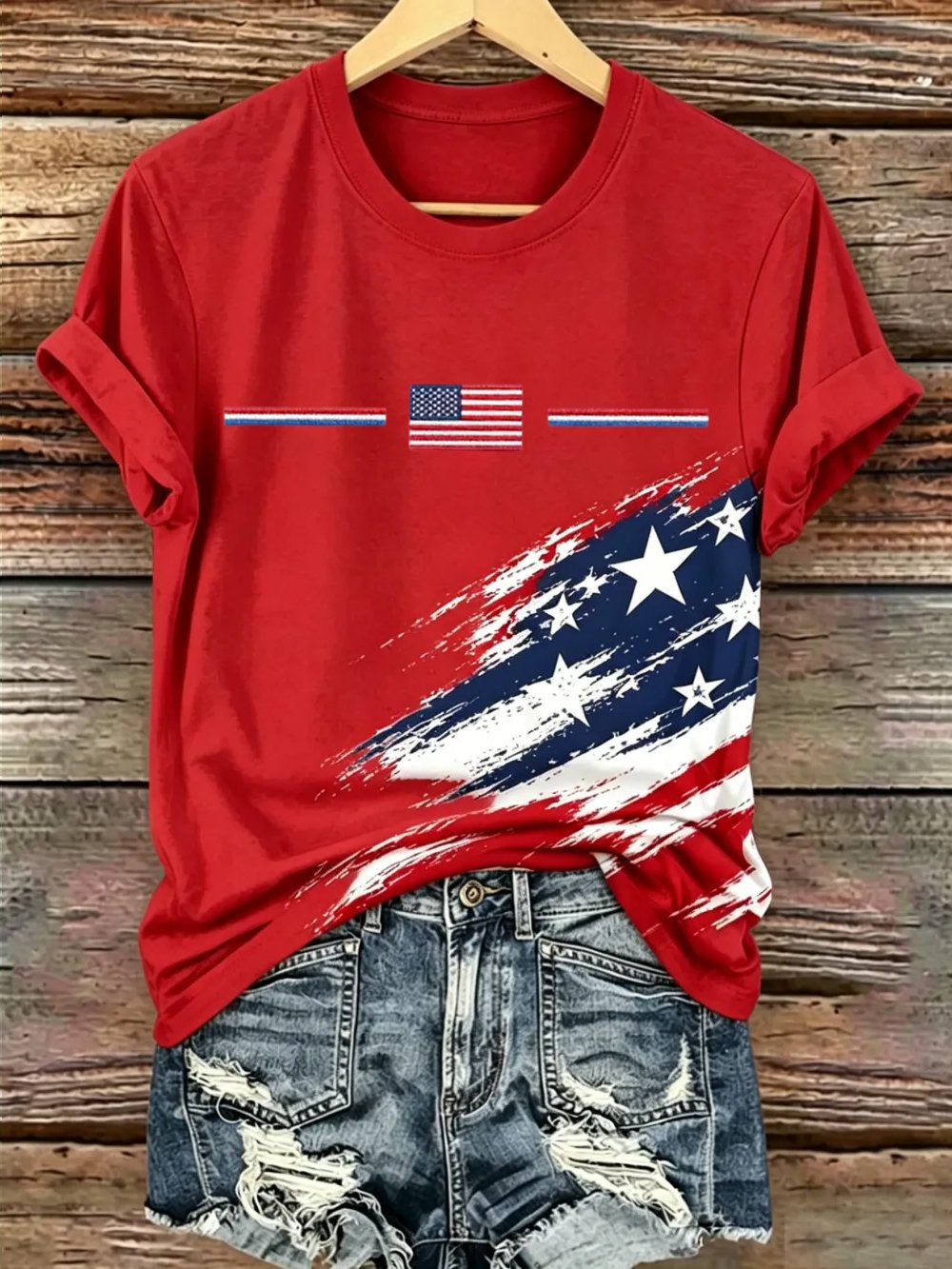 Women's America 250 1776-2026 Freedom Print V Neck T-shirt