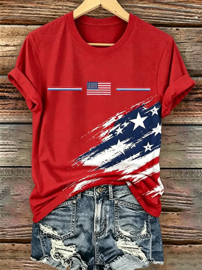 Women's America 250 1776-2026 Freedom Print V Neck T-shirt