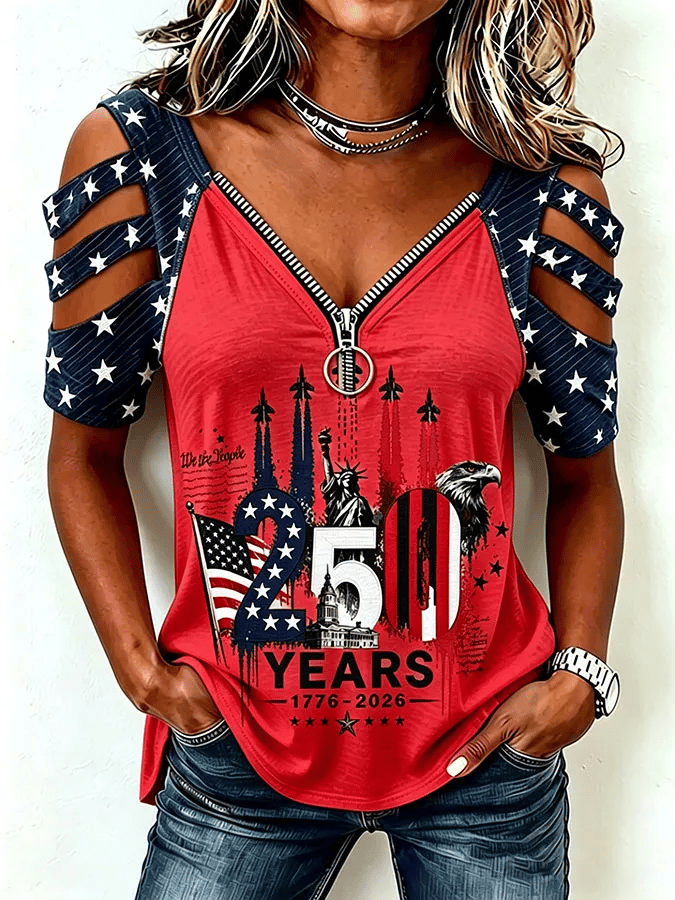 Women's Casual Printed Off-Shoulder Top