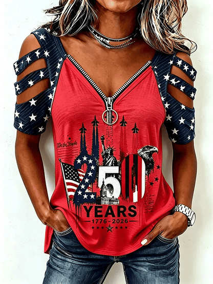 Women's Casual Printed Off-Shoulder Top