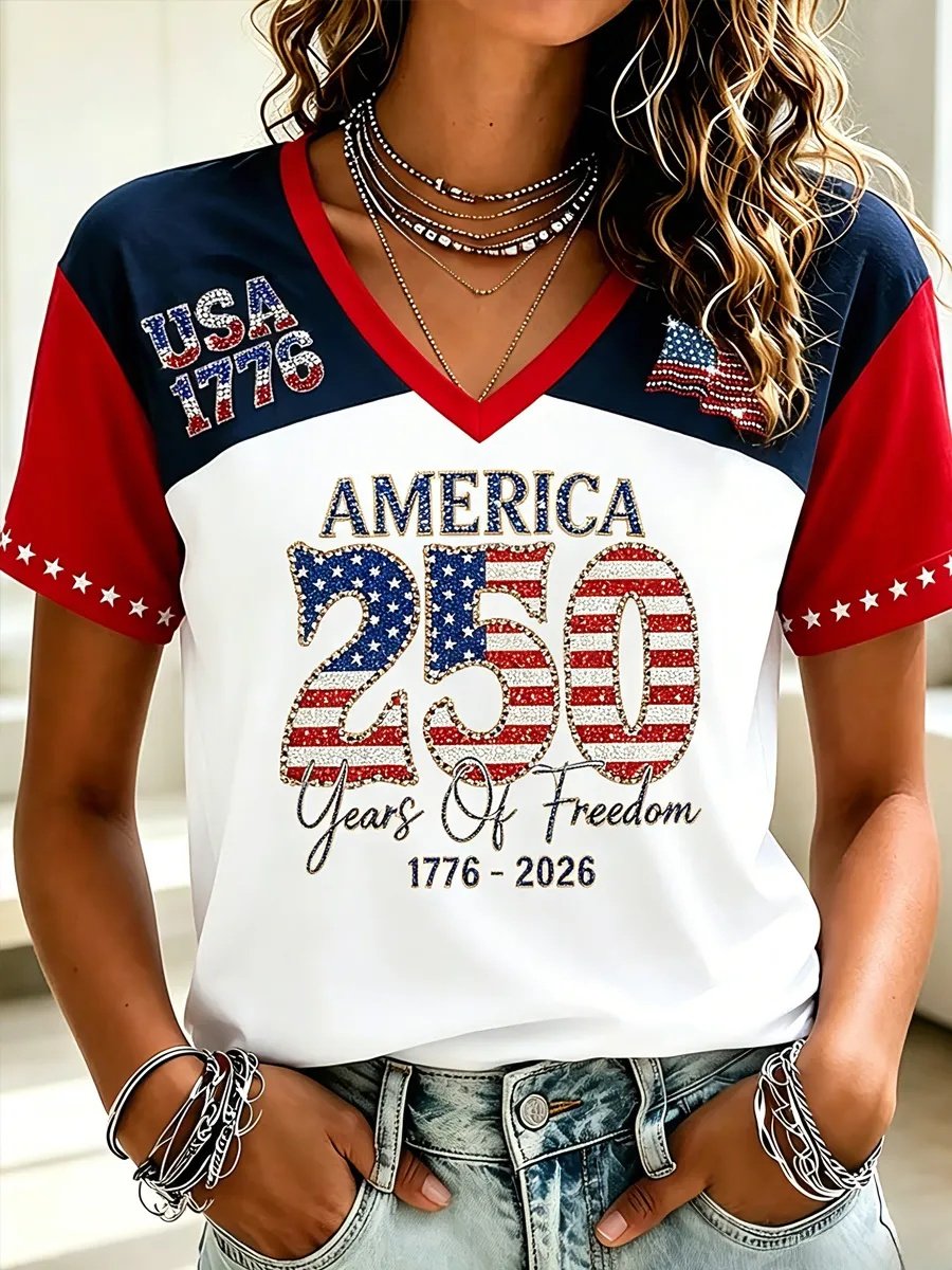 Women's USA 250th Anniversary Printed T-shirt