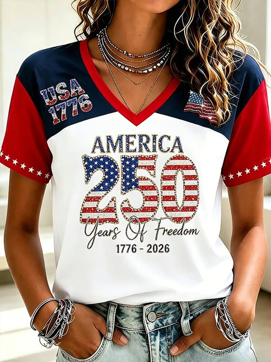 Women's USA 250th Anniversary Printed T-shirt
