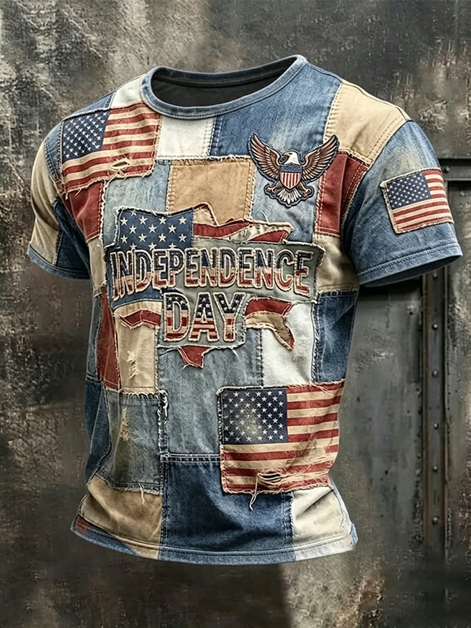Men's USA 250th Anniversary Print Casual T-shirt