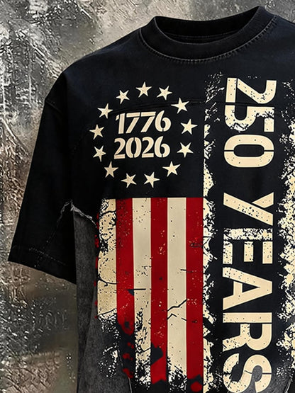 250 Years Flag Patchwork Denim Tee