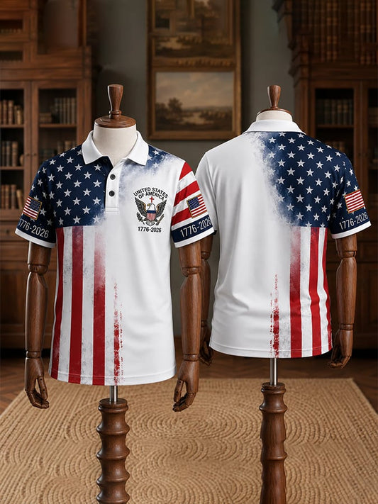 Patriotic Eagle 1776-2026 - USA 250th Anniversary Polo Shirt