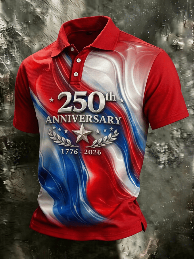 Men's U.S. 250th Anniversary Short-Sleeve Printed Polo Shirt