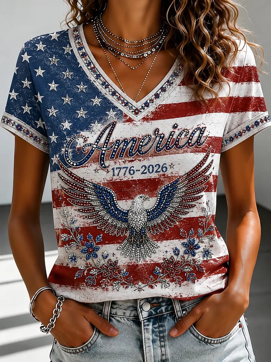 Women's USA 250th Anniversary Printed T-shirt