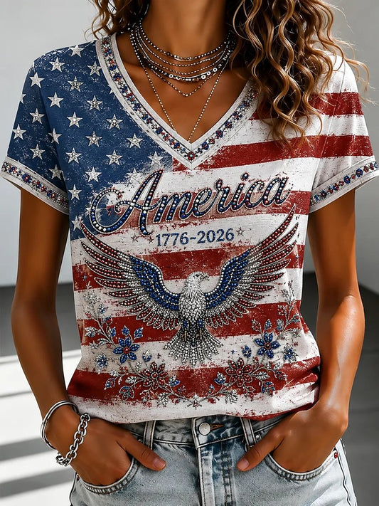 Women's USA 250th Anniversary Printed T-shirt