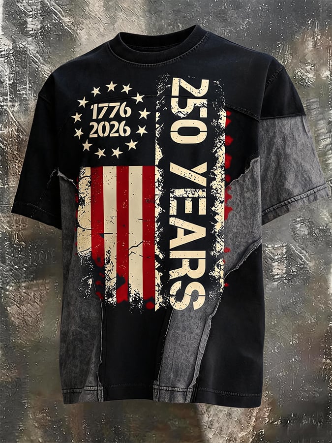 250 Years Flag Patchwork Denim Tee