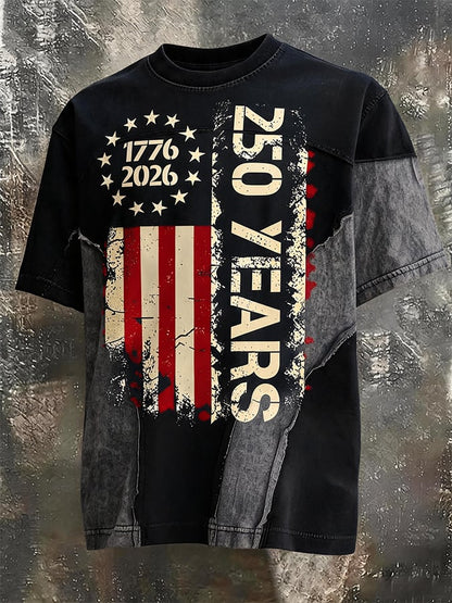 250 Years Flag Patchwork Denim Tee