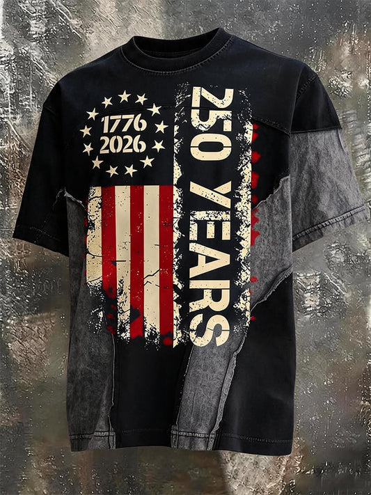 250 Years Flag Patchwork Denim Tee
