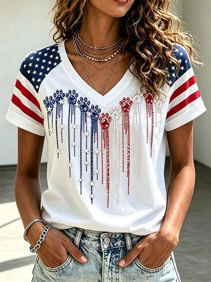 Women's Casual Printed Short-Sleeve T-Shirt