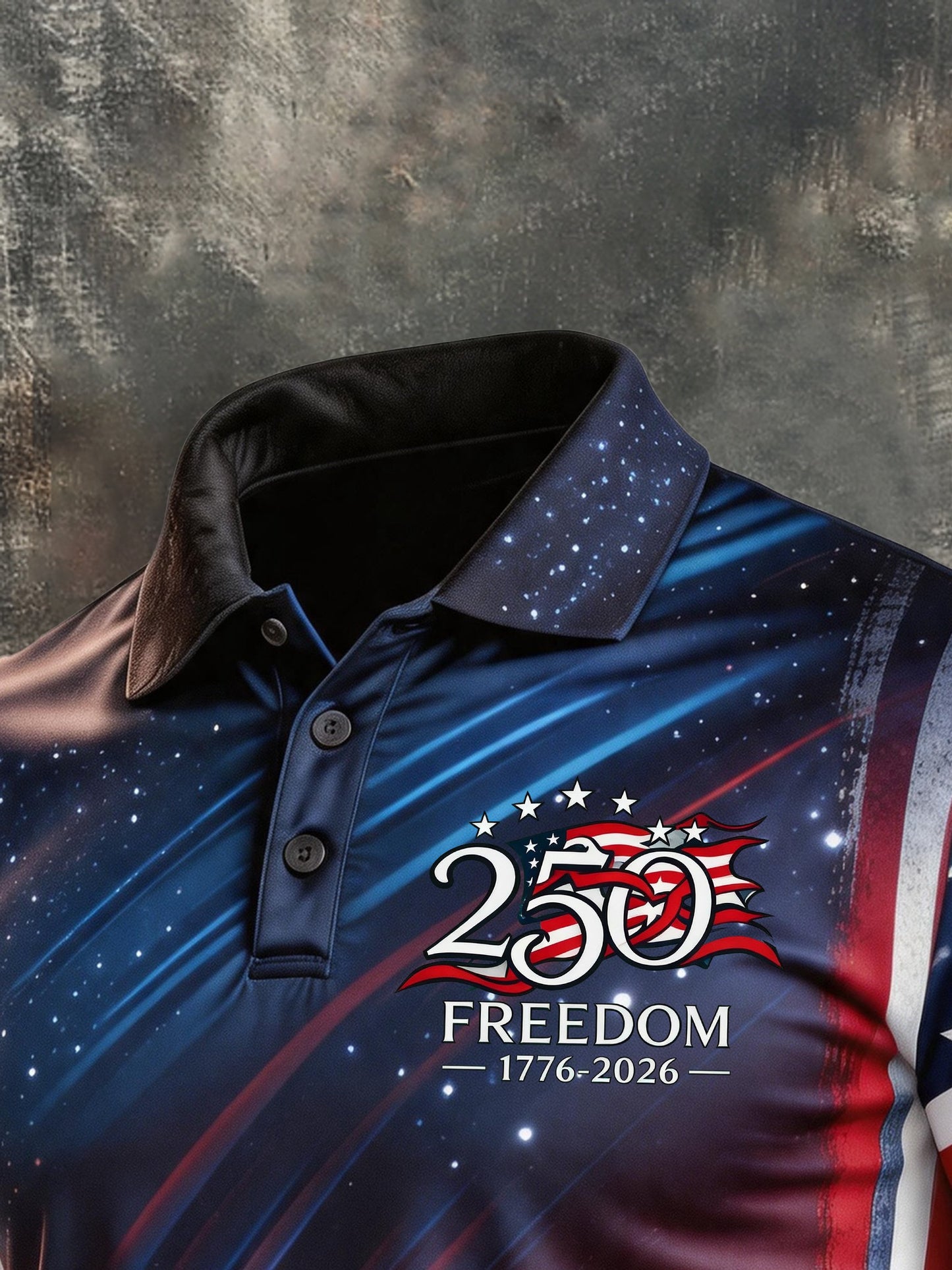 Men's Retro "Patriot" Color-Block Short-Sleeve Polo Shirt