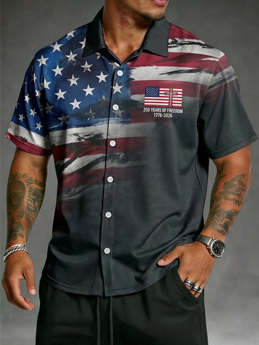 Men's U.S. 250th Anniversary Waffle-Knit Short-Sleeve Shirt