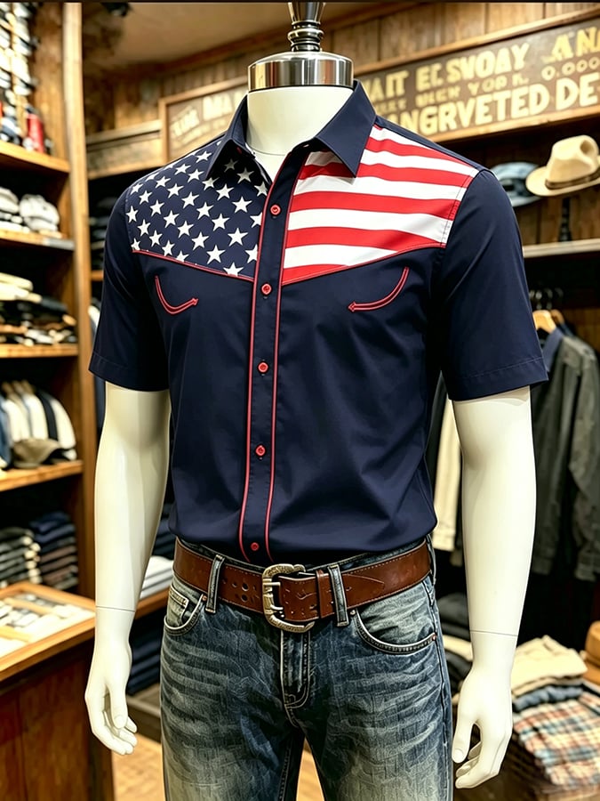 Men's vintage American 250th anniversary Western shirt