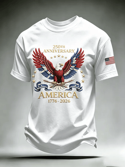 Men's USA 1776-2026 Freedom Printed Casual T-shirt