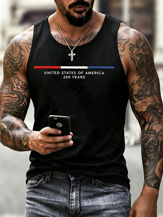 Men's United States 250TH Anniversary Print Casual Tank Top