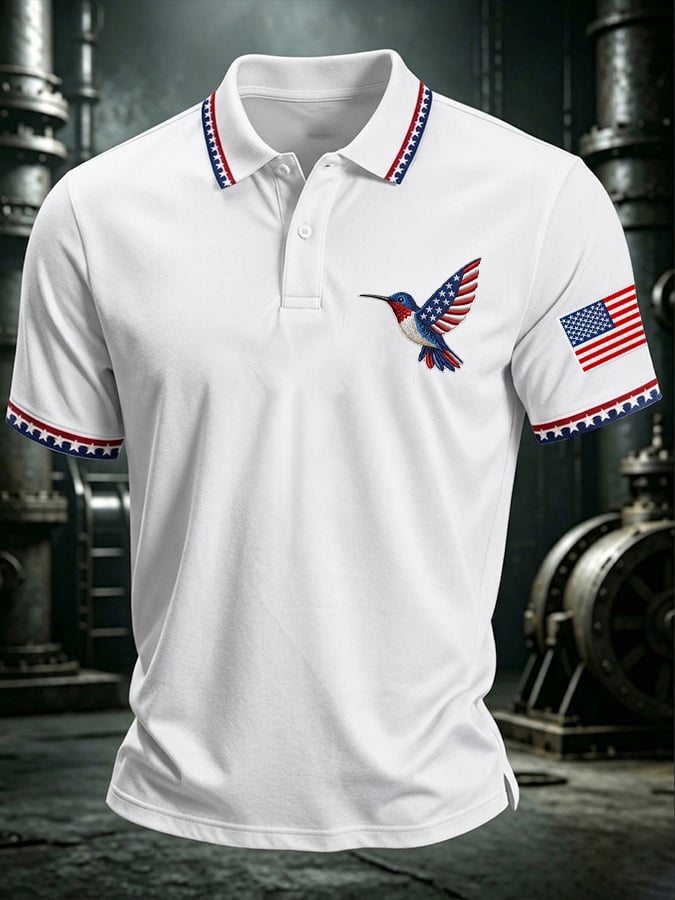 Men's250th Anniversary Print Casual Polo Shirt