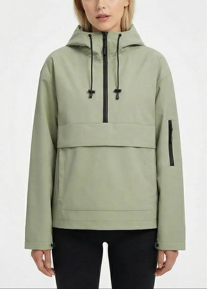 Fleece-lined Hooded Rain Jacket With Kangaroo Pocket (Buy 2 Free Shipping)