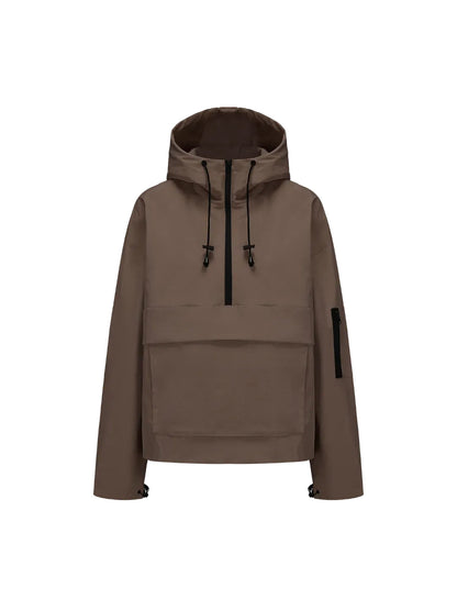 Fleece-lined Hooded Rain Jacket With Kangaroo Pocket (Buy 2 Free Shipping)