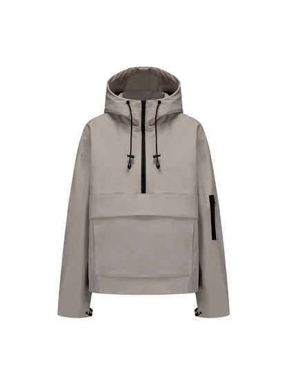Fleece-lined Hooded Rain Jacket With Kangaroo Pocket (Buy 2 Free Shipping)